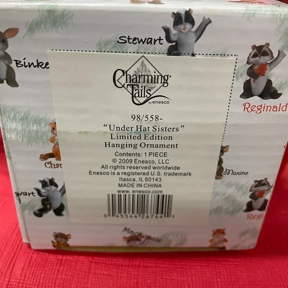 Fitz and Floyd Charming Tails “Under Hat Sisters” EUC in box, initialed C & S - Picture 3 of 4